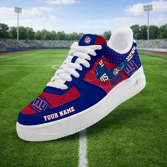 LIMITED EDITION - NEW CUSTOMIZED NFL32 NYG NEW YORK GIANTS AF1 SNEAKERS