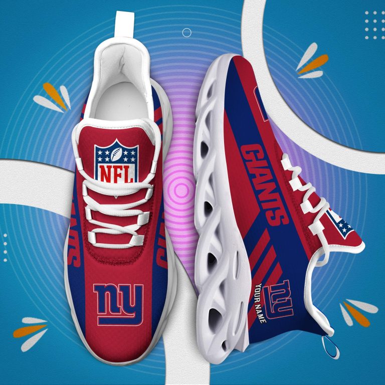 LIMITED EDITION - NEW CUSTOMIZED NFL32 NYG NEW YORK GIANTS UNISEX MAX SOUL SHOES
