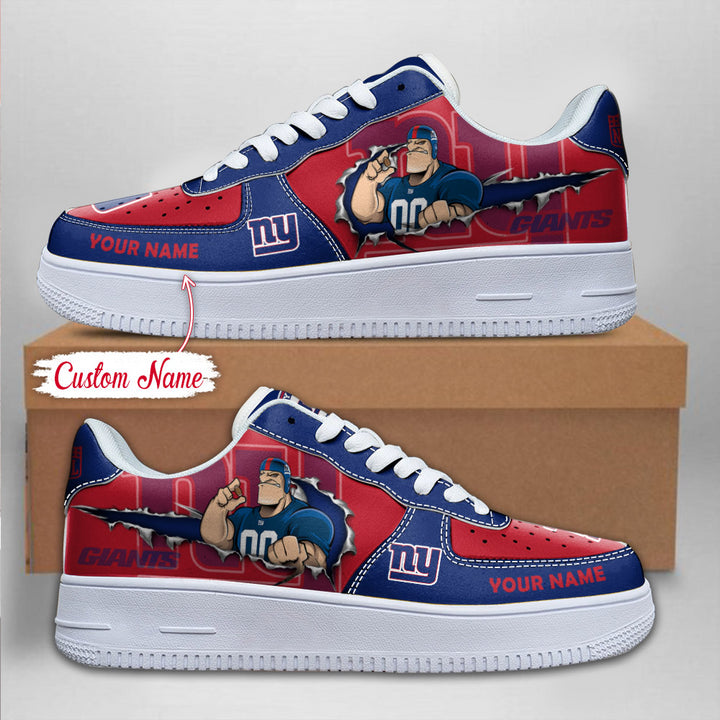 LIMITED EDITION - NEW CUSTOMIZED NFL32 NYG NEW YORK GIANTS AF1 SNEAKERS