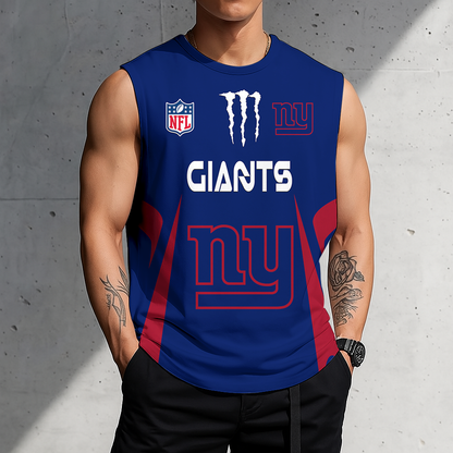 LIMITED EDITION - NEW CUSTOMIZED NFL32 NYG NEW YORK GIANTS MEN'S GYM SHIRT