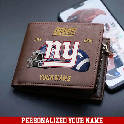 LIMITED EDITION - NEW CUSTOMIZED NFL32 NYG NEW YORK GIANTS LEATHER WALLET