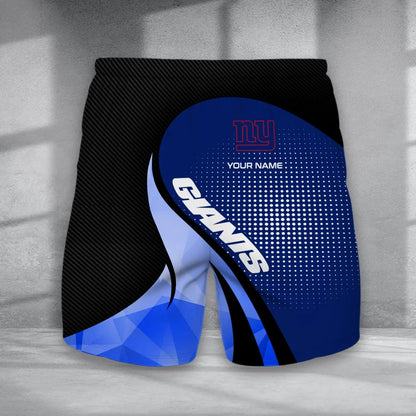 LIMITED EDITION - NEW CUSTOMIZED NFL32 NYG NEW YORK GIANTS POLO, T-SHIRT & SHORT PANTS SET