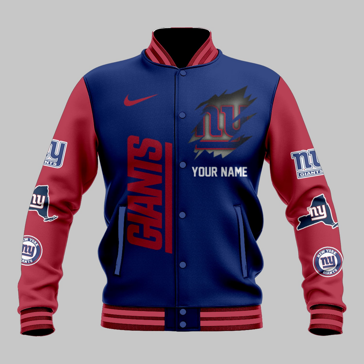 LIMITED EDITION - NEW CUSTOMIZED NFL32 NYG  NEW YORK GIANTS BASEBALL JACKET