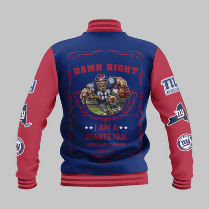 LIMITED EDITION - NEW CUSTOMIZED NFL32 NYG  NEW YORK GIANTS BASEBALL JACKET