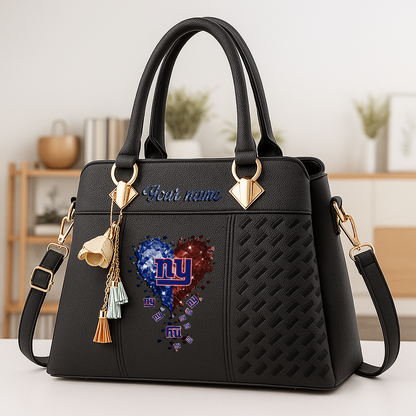 LIMITED EDITION - NEW CUSTOMIZED NFL32 NYG NEW YORK GIANTS ZIP HANDBAG MULTICOLOR