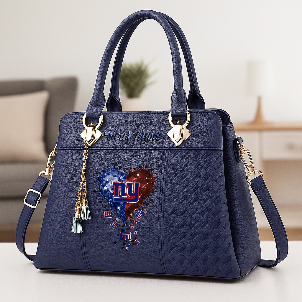 LIMITED EDITION - NEW CUSTOMIZED NFL32 NYG NEW YORK GIANTS ZIP HANDBAG MULTICOLOR