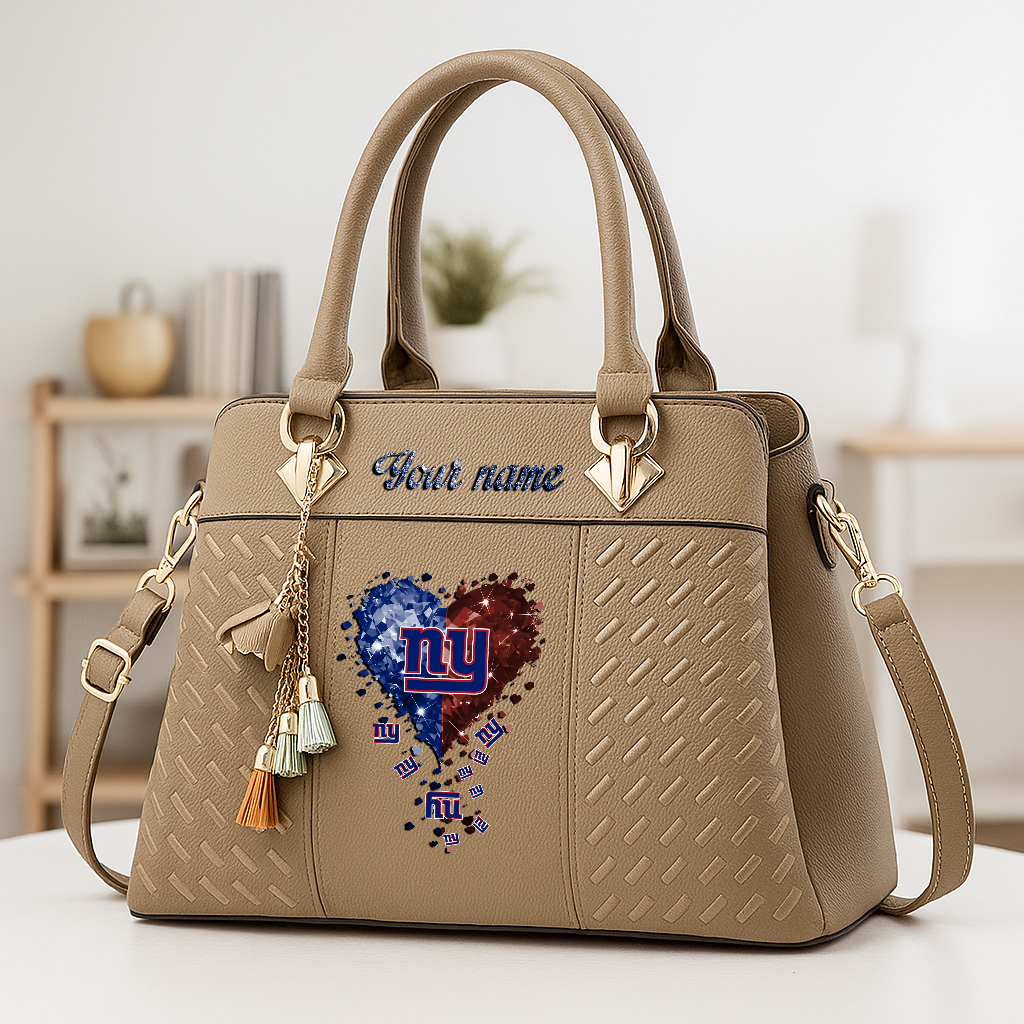 LIMITED EDITION - NEW CUSTOMIZED NFL32 NYG NEW YORK GIANTS ZIP HANDBAG MULTICOLOR