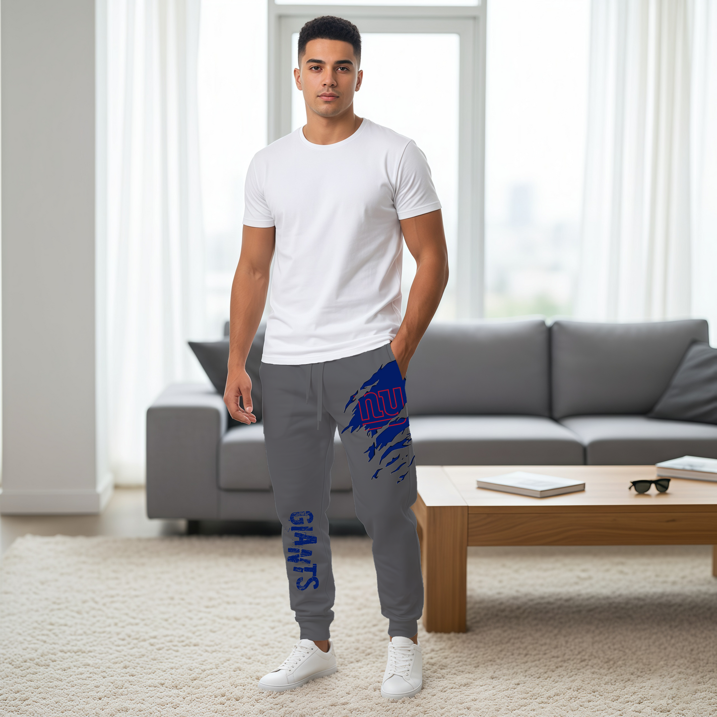 LIMITED EDITION - NEW PERSONALIZED NFL32 NYG NEW YORK GIANTS JOGGERS