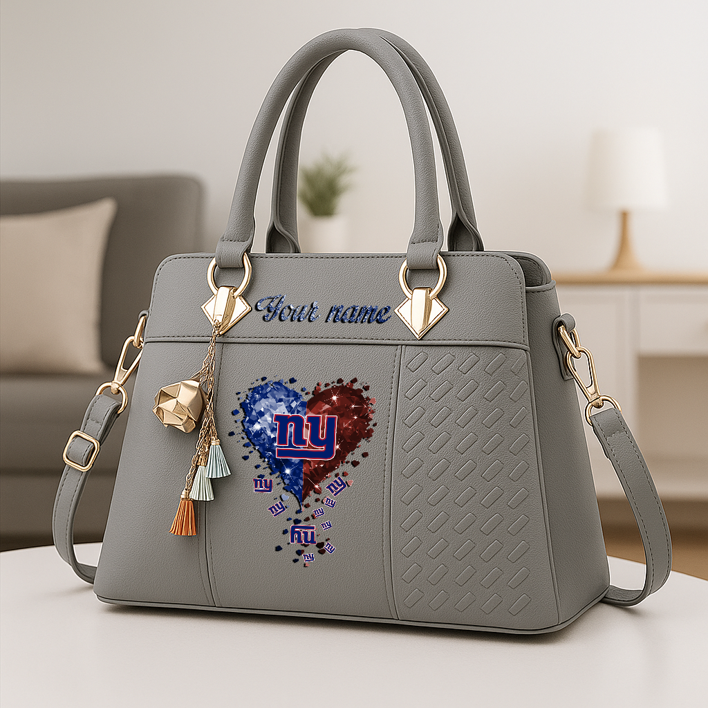LIMITED EDITION - NEW CUSTOMIZED NFL32 NYG NEW YORK GIANTS ZIP HANDBAG MULTICOLOR