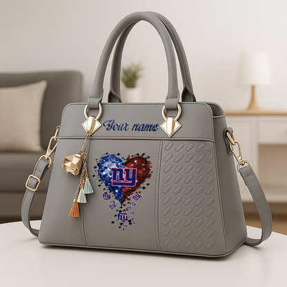 LIMITED EDITION - NEW CUSTOMIZED NFL32 NYG NEW YORK GIANTS ZIP HANDBAG MULTICOLOR