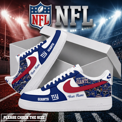 LIMITED EDITION - NEW CUSTOMIZED NFL32 NYG NEW YORK GIANTS AF1 SHOES