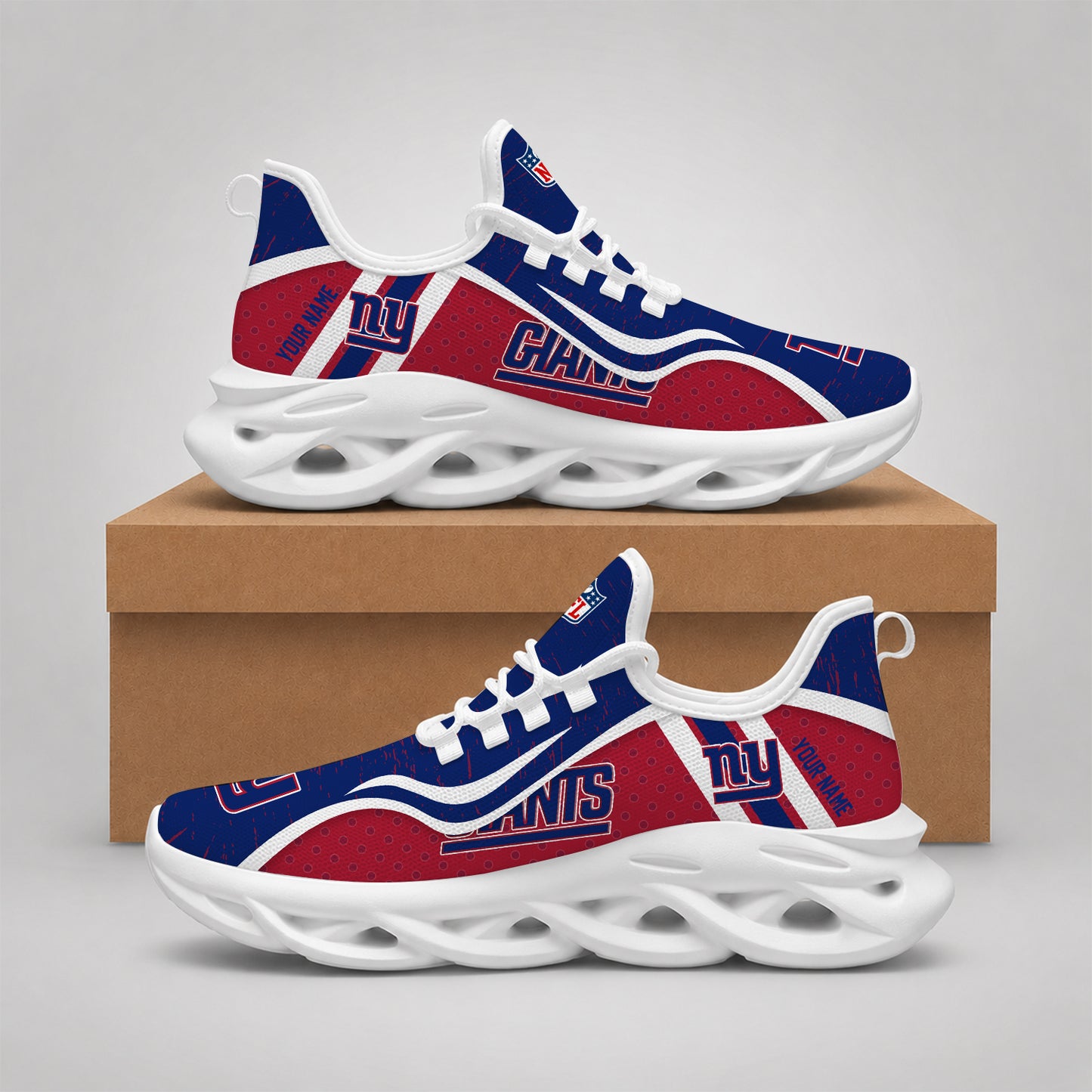 SPECIAL EDITION - NEW CUSTOMIZED NFL32 NYG NEW YORK GIANTS MAX SOUL SHOES