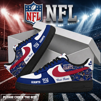 LIMITED EDITION - NEW CUSTOMIZED NFL32 NYG NEW YORK GIANTS AF1 SHOES