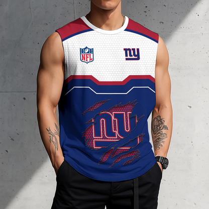 LIMITED EDITION - NEW CUSTOMIZED NFL32 NYG NEW YORK GIANTS MEN'S GYM SHIRT