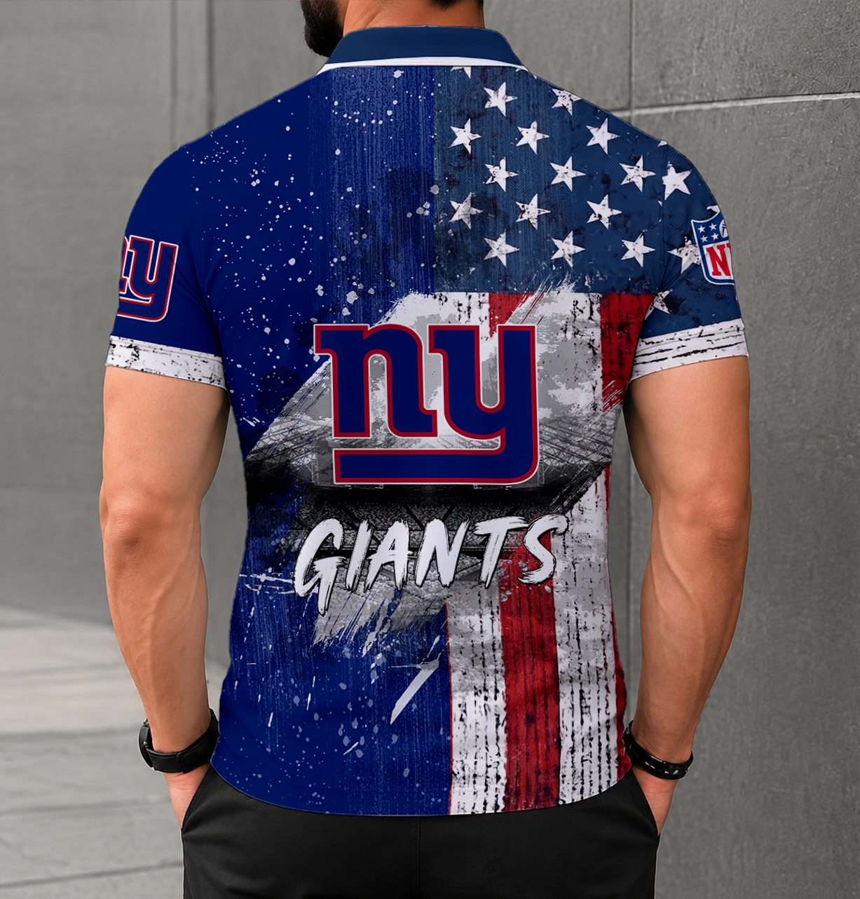 SPECIAL EDITION - NEW CUSTOMIZED NFL32 NYG NEW YORK GIANTS POLO SHIRT