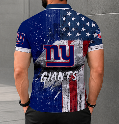 SPECIAL EDITION - NEW CUSTOMIZED NFL32 NYG NEW YORK GIANTS POLO SHIRT