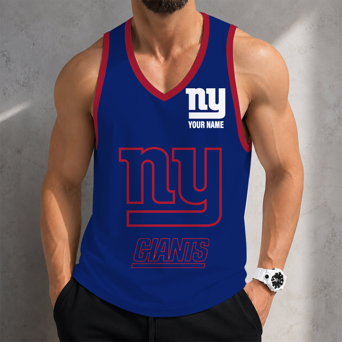 LIMITED EDITION - NEW CUSTOMIZED NFL32 NYG NEW YORK GIANTS TANK TOP