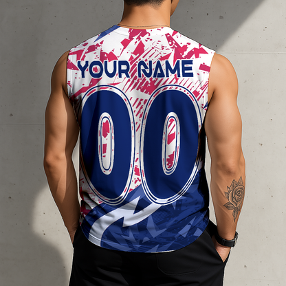 LIMITED EDITION - NEW CUSTOMIZED NFL32 NYG NEW YORK GIANTS MEN'S GYM SHIRT