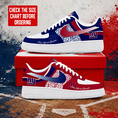LIMITED EDITION - NEW CUSTOMIZED NFL32 NYG NEW YORK GIANTS AF1 SHOES
