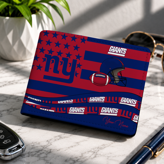 LIMITED EDITION - NEW CUSTOMIZED NFL32 NYG NEW YORK GIANTS LEATHER WALLET