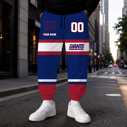 LIMITED EDITION - NEW CUSTOMIZED NFL32 NYG NEW YORK GIANTS SWEATPANTS