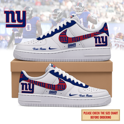 LIMITED EDITION - NEW CUSTOMIZED NFL32 NYG NEW YORK GIANTS AF1 SHOES