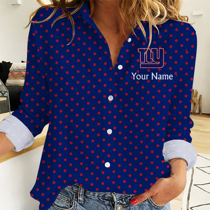 LIMITED EDITION - NEW CUSTOMIZED NFL32 NYG NEW YORK GIANTS WOMEN CASUAL SHIRT