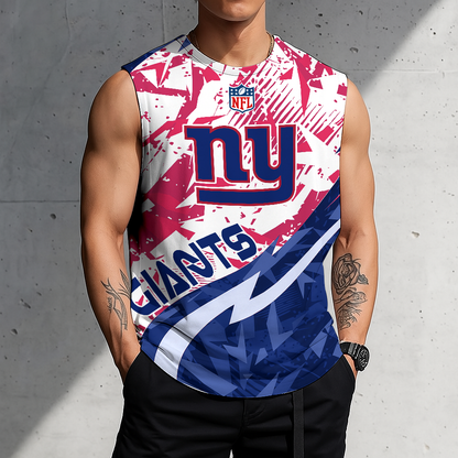 LIMITED EDITION - NEW CUSTOMIZED NFL32 NYG NEW YORK GIANTS MEN'S GYM SHIRT