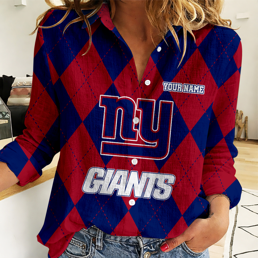 LIMITED EDITION - NEW CUSTOMIZED NFL32 NYG NEW YORK GIANTS WOMEN CASUAL SHIRT FOR FAN
