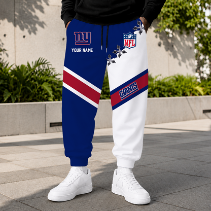 EXCLUSIVE EDITION - NEW CUSTOMIZED NFL32 NYG NEW YORK GIANTS SWEATPANTS