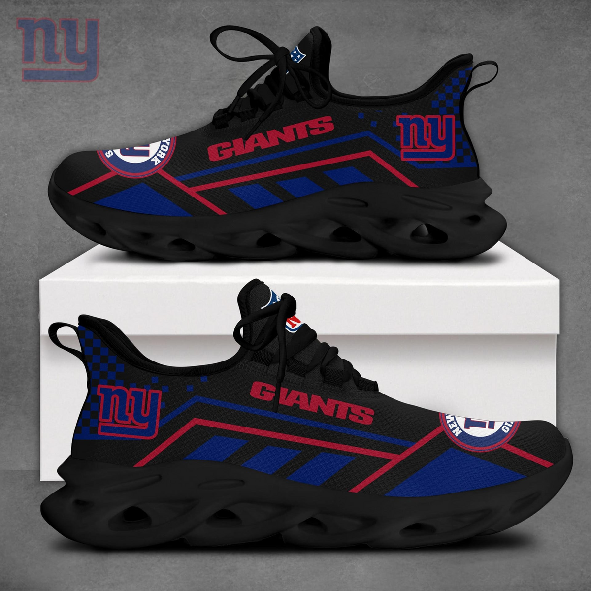 SPECIAL EDITION - NEW CUSTOMIZED NFL32 NYG NEW YORK GIANTS MAX SOUL SHOES