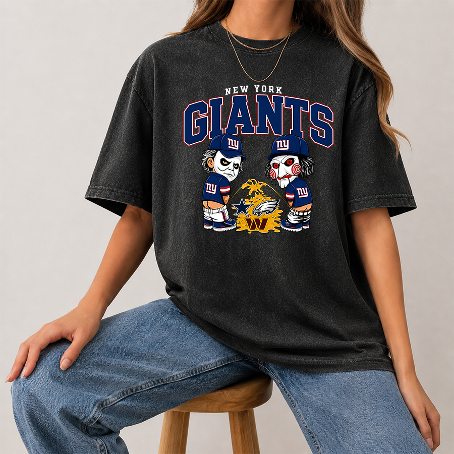 [SPECIAL OFFER] NEW CUSTOMIZED NFL32 NYG NEW YORK GIANTS FUNNY MULTICOLOR WASHED TEE