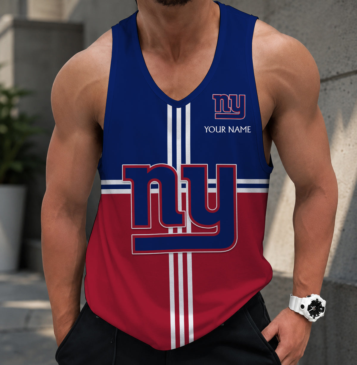 EXCLUSIVE EDITION - NEW CUSTOMIZED NFL32 NYG NEW YORK GIANTS TANK TOP