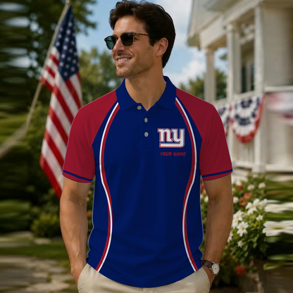 [SPECIAL OFFER] NEW CUSTOMIZED NFL32 NYG NEW YORK GIANTS POLO SHIRT
