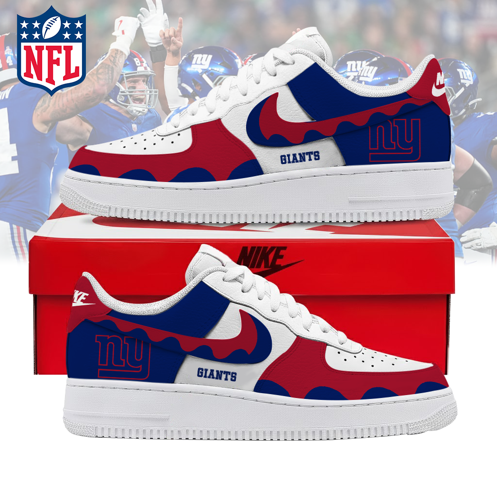 FINAL CLEARANCE - NEW CUSTOMIZED NFL32 NYG NEW YORK GIANTS AF1 SNEAKERS