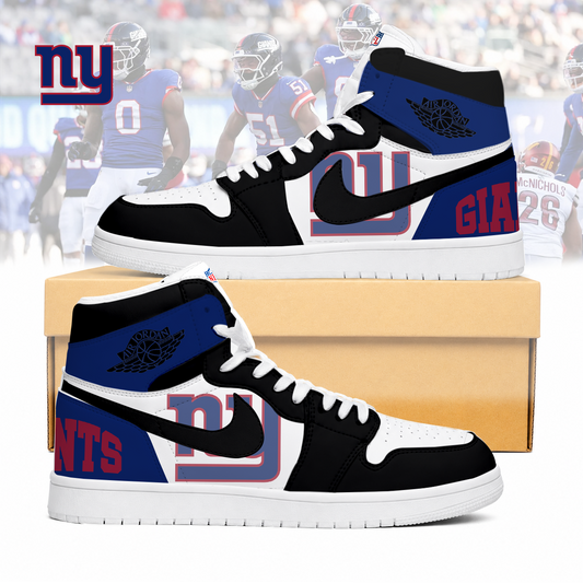 LIMITED EDITION - NEW CUSTOMIZED NFL32 NYG NEW YORK GIANTS AIR JORDAN SNEAKERS