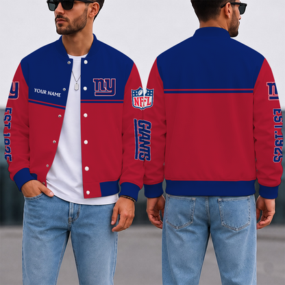 LIMITED EDITION - NEW CUSTOMIZED NFL32 NYG NEW YORK GIANTS SATIN VARSITY & BASEBALL JACKET