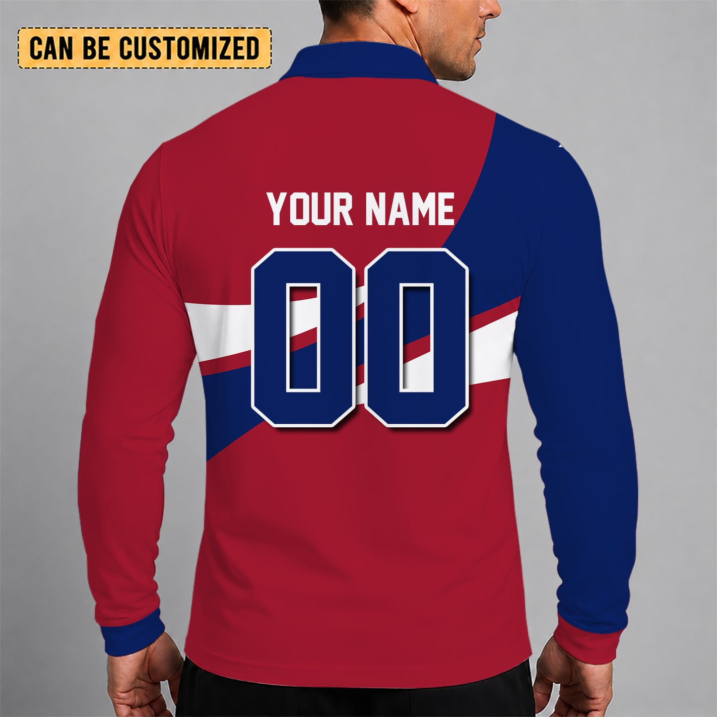 [SPECIAL OFFER] NEW CUSTOMIZED NFL32 NYG NEW YORK GIANTS LONG SLEEVE POLO SHIRT
