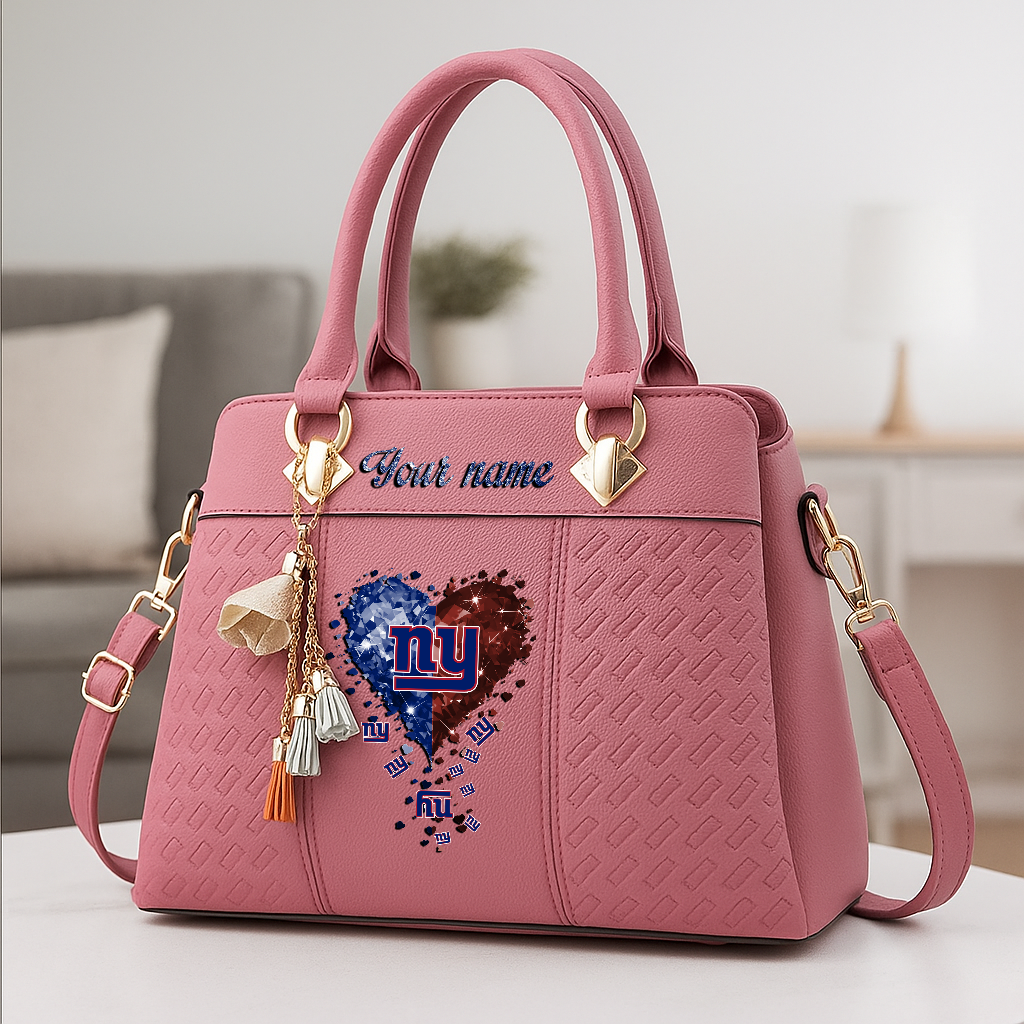 LIMITED EDITION - NEW CUSTOMIZED NFL32 NYG NEW YORK GIANTS ZIP HANDBAG MULTICOLOR