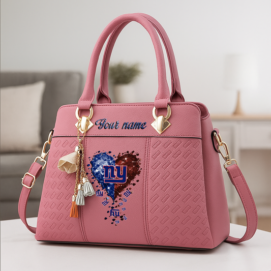 LIMITED EDITION - NEW CUSTOMIZED NFL32 NYG NEW YORK GIANTS ZIP HANDBAG MULTICOLOR