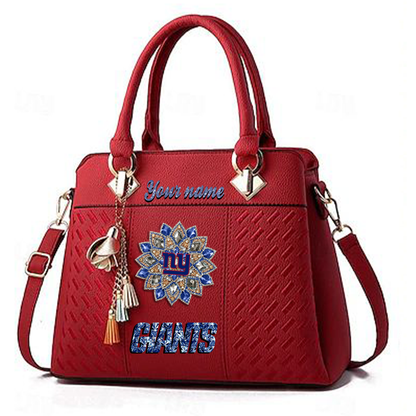 LIMITED EDITION - NEW CUSTOMIZED NFL32 NYG NEW YORK GIANTS WOMEN'S ZIP HANDBAG MULTICOLOR