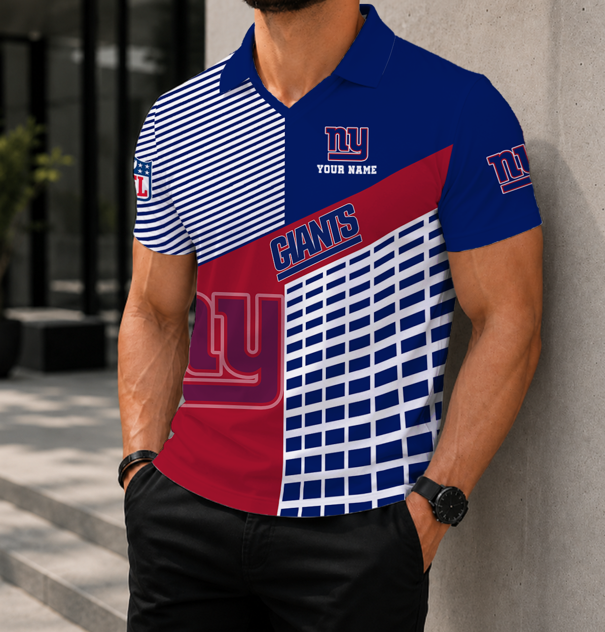 LIMITED EDITION - NEW CUSTOMIZED NFL32 NYG NEW YORK GIANTS POLO SHIRT