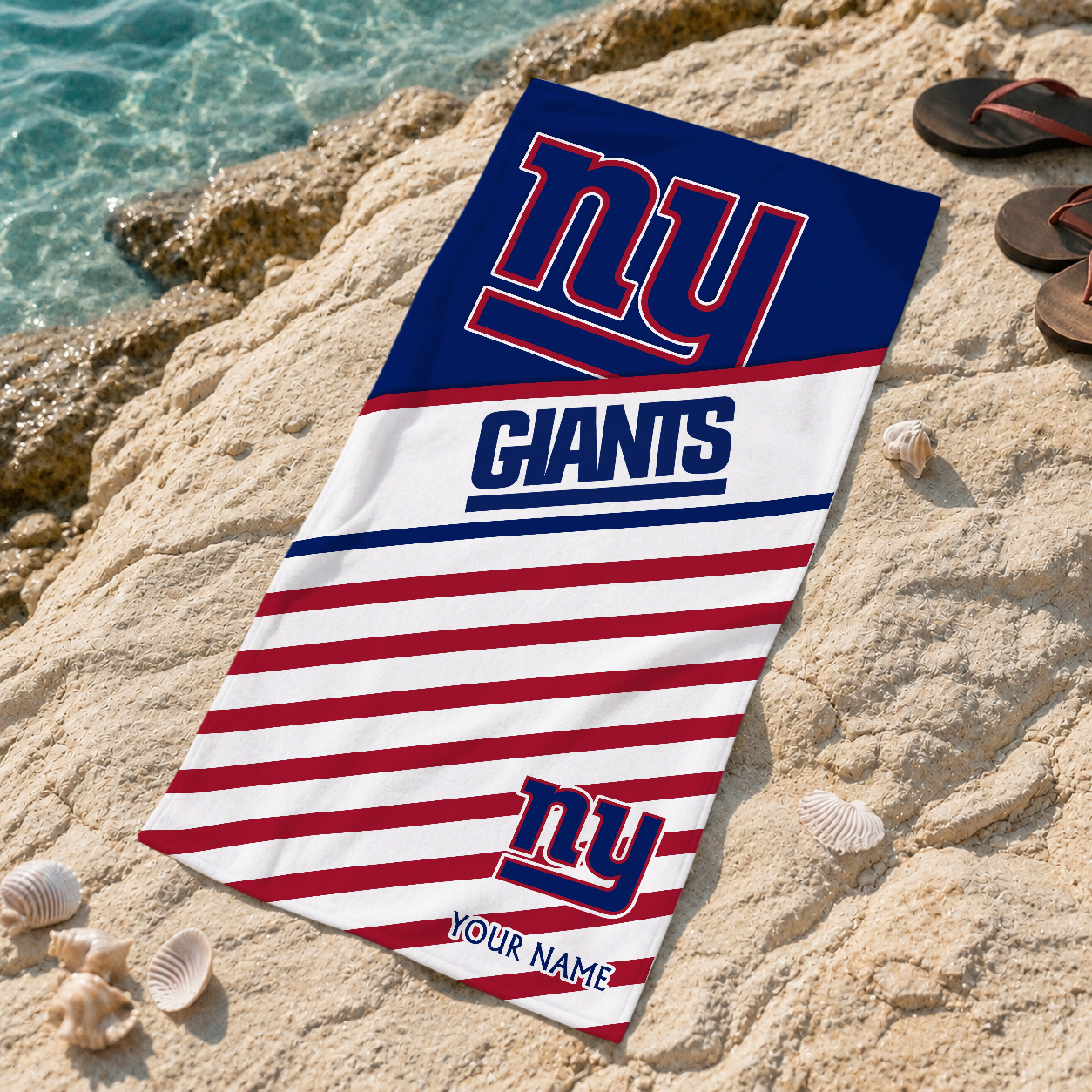 EXCLUSIVE EDITION - NEW CUSTOMIZED NFL32 NYG NEW YORK GIANTS BEACH TOWEL