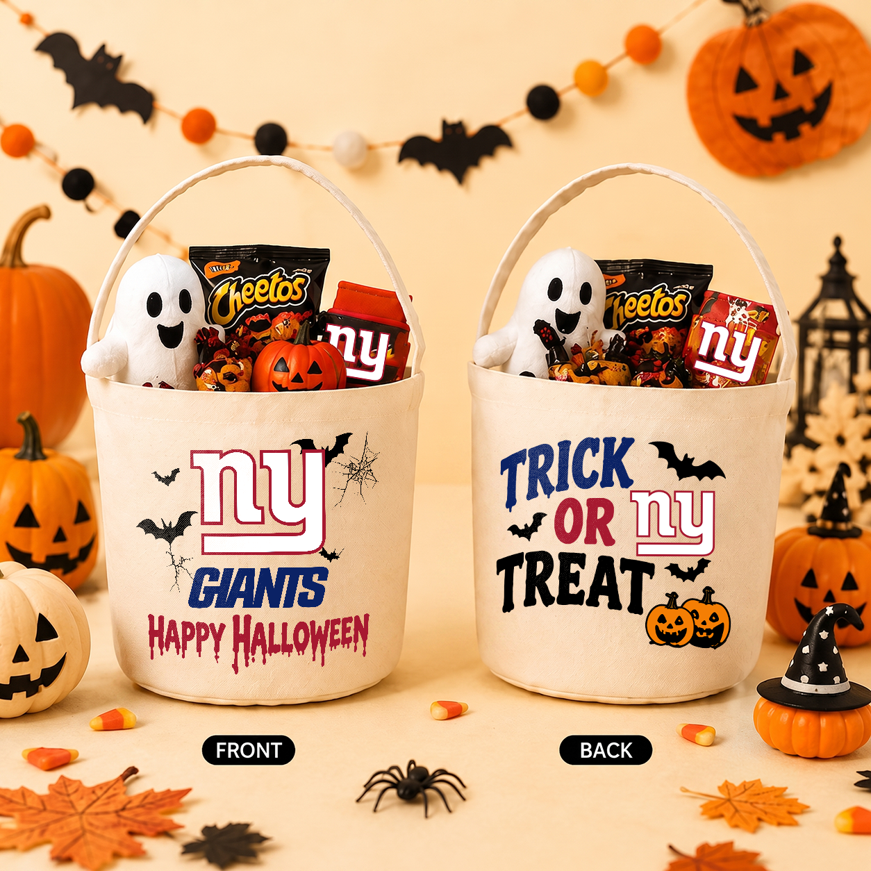[SPECIAL OFFER] NEW CUSTOMIZED NFL32 NYG NEW YORK GIANTS HALLOWEEN BASKET
