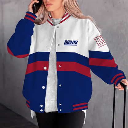 [SPECIAL OFFER] NEW CUSTOMIZED NFL32 NYG NEW YORK GIANTS SATIN VARSITY & BASEBALL JACKET