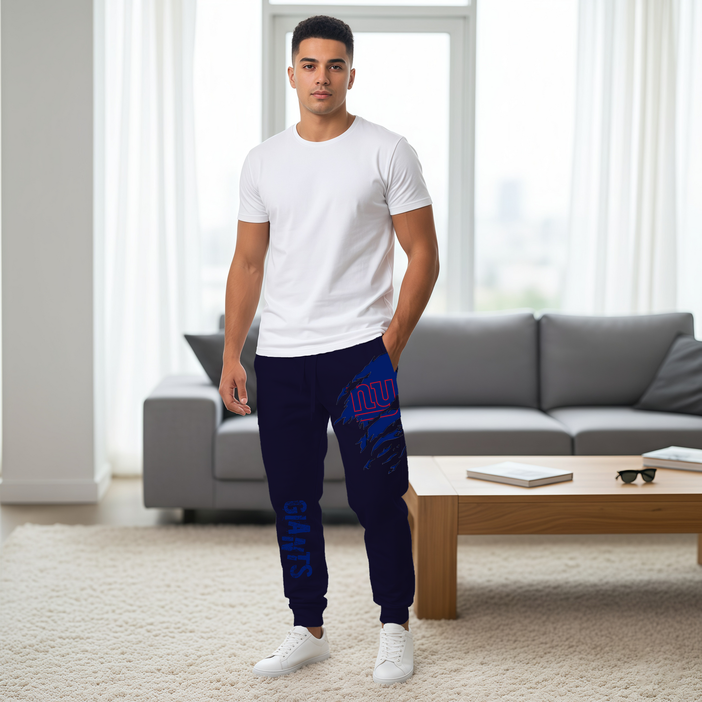 LIMITED EDITION - NEW PERSONALIZED NFL32 NYG NEW YORK GIANTS JOGGERS