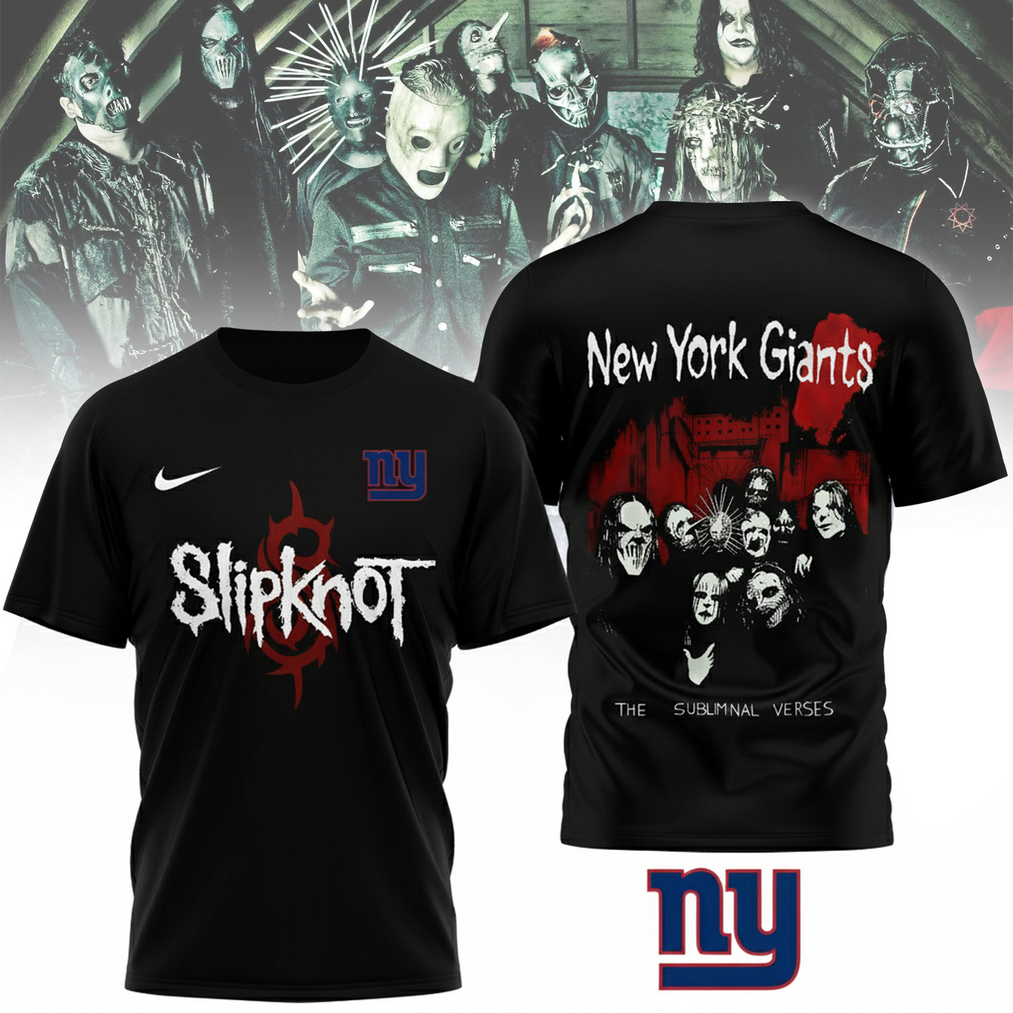 LIMITED EDITION - NEW CUSTOMIZED NFL32 NYG NEW YORK GIANTS SLIPKNOT 3D SHIRT
