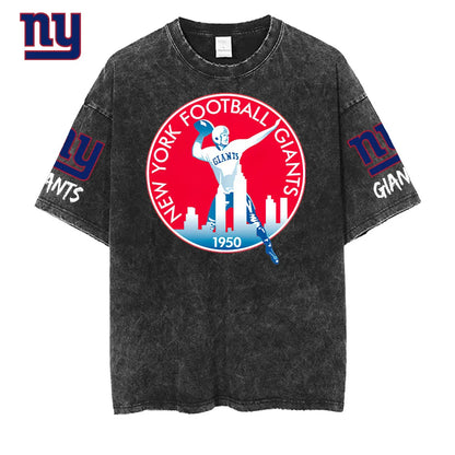 [SPECIAL OFFER] NEW CUSTOMIZED NFL32 NYG NEW YORK GIANTS MULTICOLOR WASHED TEE