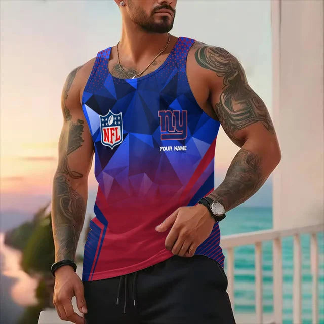 LIMITED EDITION - NEW CUSTOMIZED NFL32 NY GIANTS UNISEX TANK TOP