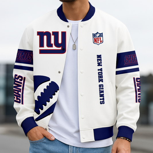 LIMITED EDITION - NEW CUSTOMIZED NFL32 NYG  NEW YORK GIANTS BASEBALL JACKET
